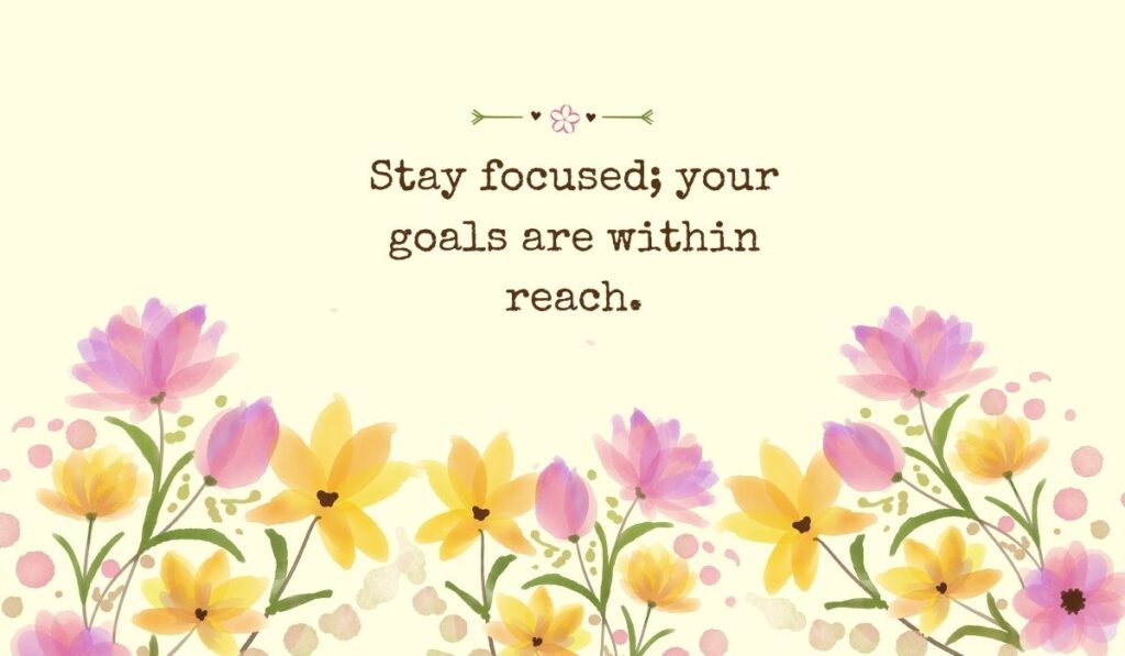 Soft yellow backdrop with colorful watercolor wildflowers beneath the end of week inspiration quote, "Push through today, celebrate tomorrow."