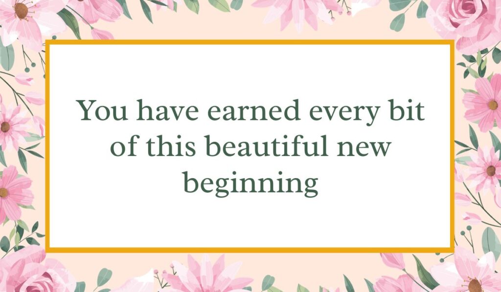 Bright white card enclosed by an elegant border of pink watercolor roses and green leaves with a thin gold inner frame, displaying encouraging retirement wishes for a friend: "You have earned every bit of this beautiful new beginning".