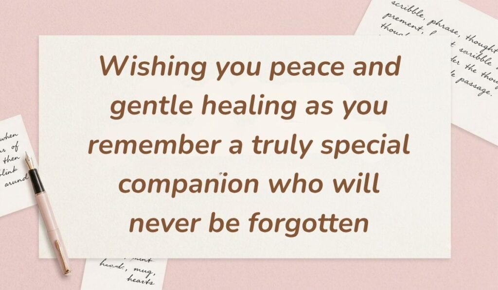 Soft pink desk background with a fountain pen and handwritten notes displaying good morning quotes for him reading, "Good morning, sweetheart. Go into today knowing that you are loved more deeply than words can ever express"