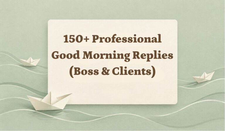 150+ Professional Good Morning Replies (Boss & Clients)
